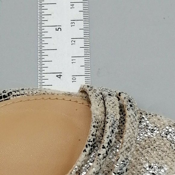 Express Womens High Heel Ankle Strap Sandal Cushioned Multicolor Snakeskin 9 - Picture 6 of 10